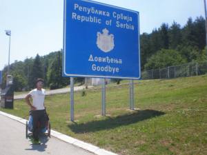 Ignasio na izlazu iz Srrbije, na granici sa Bugarskom